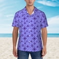thumbnail image 2 of Yiaed Purple Snowflake Elegance Print Hawaiian Shirt for Men Short Sleeve Button Down Shirts Beach Shirts for Men,XX-Large, 2 of 7