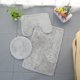 thumbnail image 1 of Xiao Hua Juego de 3 alfombrillas de baño, alfombrillas contorneadas y fundas de baño con base de goma, color gris liso., 1 of 5