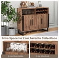 thumbnail image 6 of Resenkos Home Wine Bar Cabinet with 3 Doors and Adjustable Shelves-Brown, Wine Storage Racks, Bar Cabinet, for Kitchen Dining Room, 6 of 7