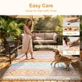 thumbnail image 5 of Moynesa Outdoor Rug Waterproof, 4'x6' Lightweight Plastic Straw Rug for Camping RV, Reversible Outside Carpet for Patio Deck Porch Balcony Picnic Tent, Pink/Orange, 5 of 11