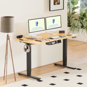 Flexispot 55 x28 Erogonomic Home Office Height Adjustable Standing Desk Bamboo Desktop Computer Desk