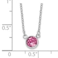 thumbnail image 4 of Finest Gold Sterling Silver Rhodium-Plated Pink Crystal 18.5 in. Necklace, 4 of 4