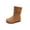 Brown, variant on Bilqis Fashion Mid Calf Snow Boots for Girls Solid Plain Decor‑free Thin Fleece Lined Suede Upper Ankle Boot Round Toe Flat Sole Footwear Weekend Leisure Fall Winter Shoes Beige,12.5 Little Kids