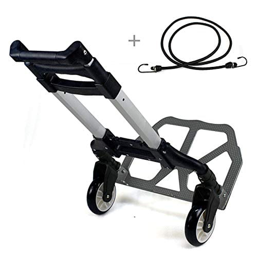 170 lbs Folding Aluminium Cart Luggage Trolley Hand Truck with Blue Bungee Cord 