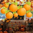 thumbnail image 5 of Happydeer Halloween Pumpkin Lantern Hanging Orange Pumpkin Paper Round Lantern for Harvest Fall Halloween Indoor Outdoor Decor (30cm), 5 of 13