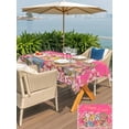 thumbnail image 4 of Pink Spring Easter Outdoor Tablecloth - 60x84 Inch Rectangle Dining Table Cover, Bunny Eggs Floral Botanical Waterproof Outdoor Table Cloth with Umbrella Hole & Zipper for Picnic/Patio/Party, 4 of 7