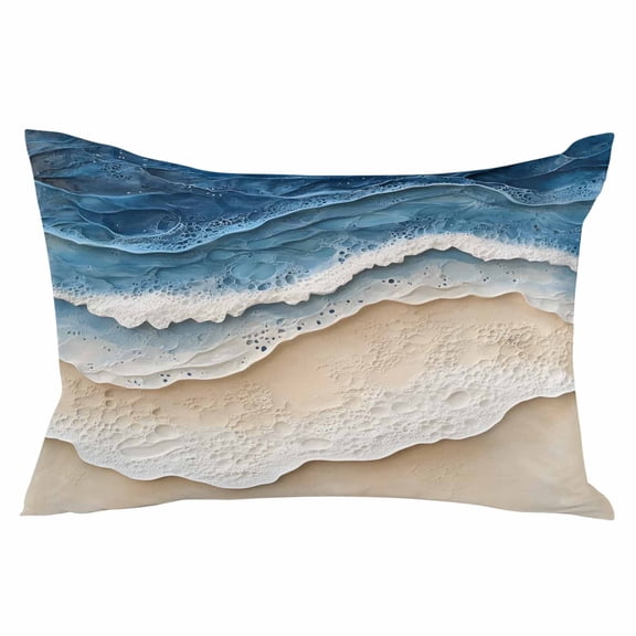 Nautical Seaside Ocean Beige King Size Pillow Cover, Pillowcase Protectors with Zipper, Breathable Decorative Throw Pillow Case Cover, Pillow Shams for Couch Sofa 20x36Inch