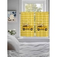 thumbnail image 3 of Farmhouse Truck Living Room Curtains 2 Panel, Country Bee Daisy Yellow Buffalo Lattices Cafe Window Treatment, Farmhouse Bedroom Bathroom Kitchen Curtains Drapes 104"x54", 3 of 6