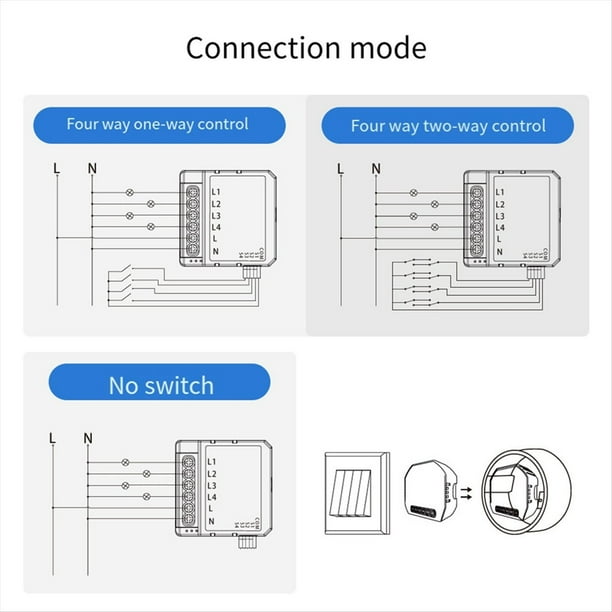 Tuya Smart WiFi Control de Interruptor de Luz Mini Disyuntor de 4 Vías Controlado por Yandex Home