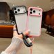 thumbnail image 5 of For iPhone 17 Pro Max Case TPU + PC Transparent Protective Phone Cover with Wrist Strap - Dark Purpl, 5 of 5