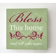 thumbnail image 2 of MuralMax Inspirational Quote Wall Decor - Bless This Home & All Who Canvas Art - Gifts For Wedding Anniversary, Bridal Showers, Parents, Grandparents, Office Parties - Color, Mint - Size 20 x 20, 2 of 5