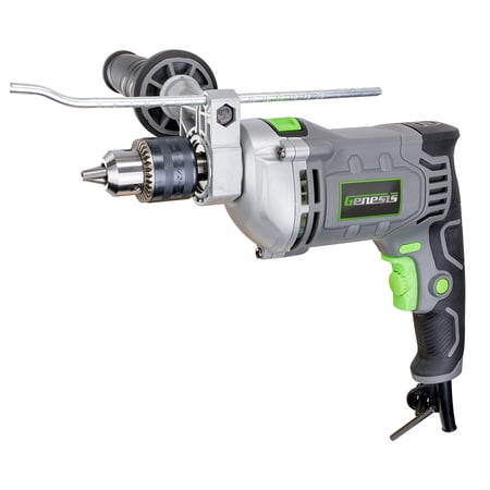 Genesis 7.5-Amp Corded Variable-Speed Hammer Drill with Standard and Hammer Modes, All-Metal 1/-In. Chuck, 360° Handle, up to 44,800 Blows per Minute