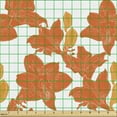 thumbnail image 2 of Floral Upholstery Fabric by the Yard, Botanical Exotic Amaryllis Flower Dotted Drawings on Plain Backdrop, Decorative Fabric for DIY and Home Accents, White Vermilion and Mustard by Ambesonne, 2 of 5