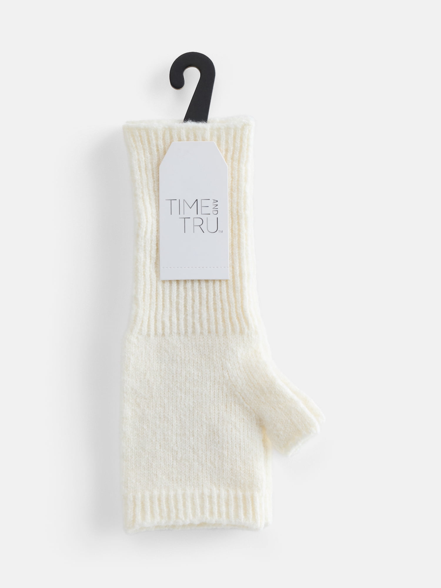 Time and Tru Women's Long Fingerless Gloves, Ivory, One Size