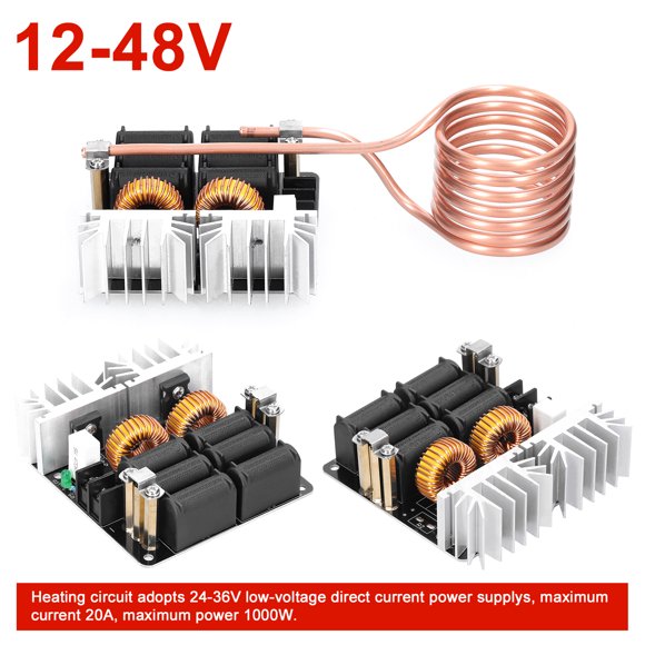 ZVS 1000W ZVS MÓDULO DE CALENTAMIENTO DE INDUCCIÓN CALENTOR DE BAJO VOLTAJE BOBINA Controlador Controlador Conboo de Cobre para Diy piezas Pequeñas Endurecimiento