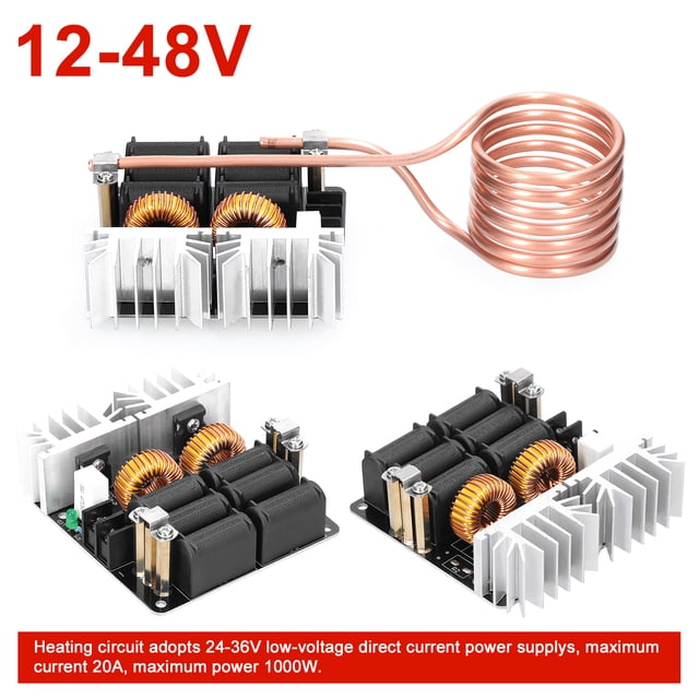 ZVS 1000W ZVS MÓDULO DE CALENTAMIENTO DE INDUCCIÓN CALENTOR DE BAJO VOLTAJE BOBINA Controlador Controlador Conboo de Cobre para Diy piezas Pequeñas Endurecimiento