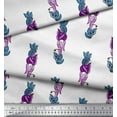thumbnail image 2 of Soimoi Polyester Crepe Fabric Leaves & Floral Block Printed Fabric 1 Yard 52 Inch Wide, 2 of 4