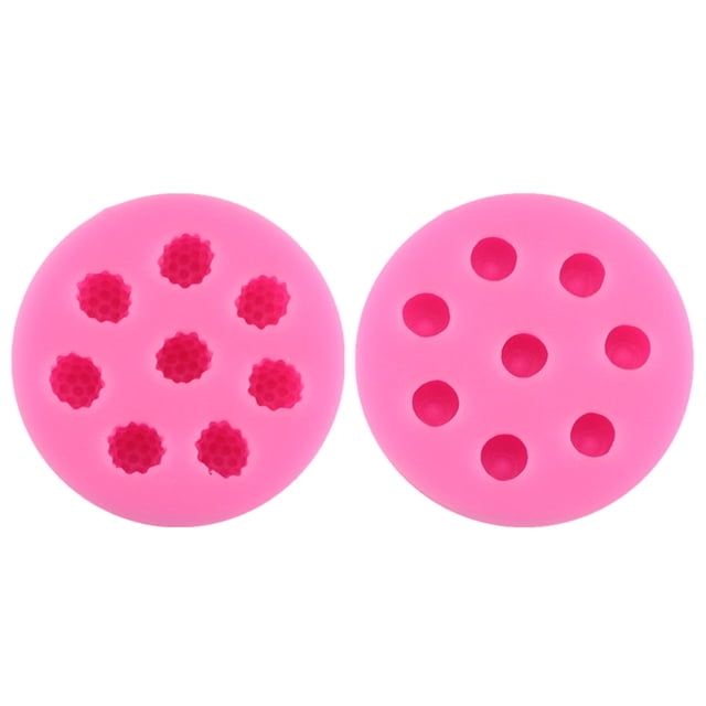 BRIGHTFUFU 2 piezas de arándanos frambuesa moldes de silicona herramientas de decoración de pasteles para hornear Cupcake Postre Chocolate Fondant Mould (Rosa)