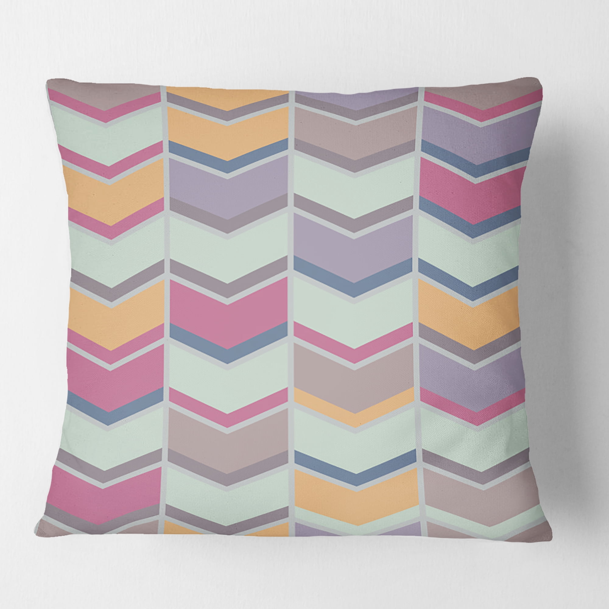 Designart Abstract Retro Geometrical Design X' Mid-Century Modern Throw Pillow - 18x18