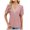 Pink, variant on Enjoytime Womens Shirts Lace Patchwork V-Neck Short Sleeve Blouses Spring Summer Fashion Business Casual Tops Pink XXL