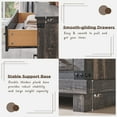 thumbnail image 4 of OKD 54''W Farmhouse Dresser 7 Drawers Modern Rustic Wood Chest of Drawers Closet Storage Organizers for Bedroom Living Room Hallway, Dark Rustic Oak, 4 of 5