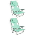 thumbnail image 1 of Ostrich On Your Back Folding Reclining Outdoor Lawn Chair, Teal (2 Pack), 1 of 12