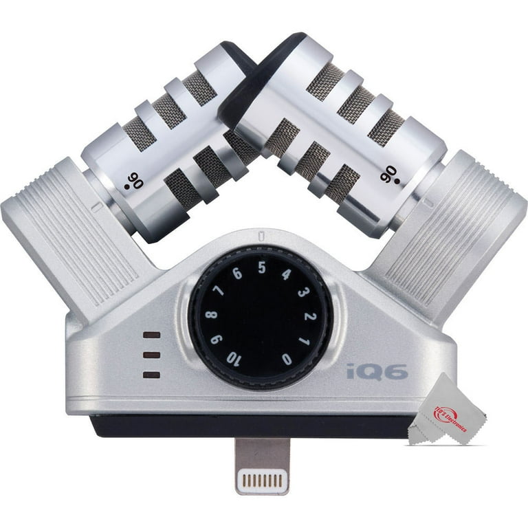 ZOOM iQ6 XY Stereo Mic ウインドスクリーン付き Zoom iQ6 Stereo X/Y Microphone for iPhone/iPad for Recording
