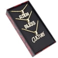 thumbnail image 4 of Deck Your Neck with This Iced Out Selection of Layered Hip Hop Word Pendents on Twisted Rope Chains. Elevate Your Look - Shout Out Your Vibe! - GJM Neck 292 GOLD, 4 of 4