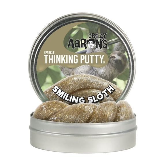 Crazy Aaron's Thinking Putty Full Size 4 Inch Thinking Putty Tin - Smiling Sloth