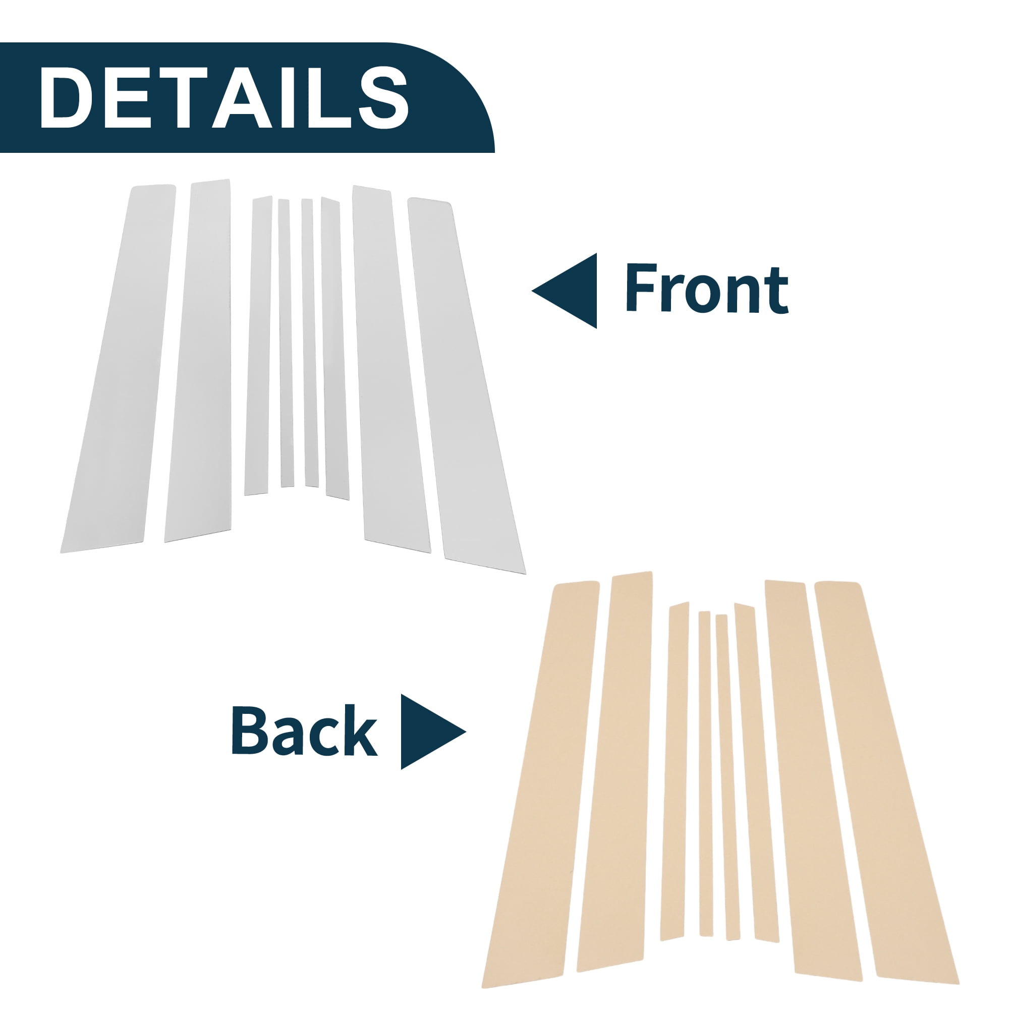 Unique Bargains 8Pcs Door Pillar Window Trim For Toyota Rav4 2007-2012 Chrome Silver Tone