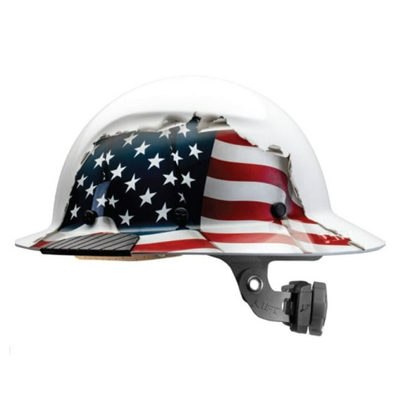 Lift Safety Fiber Resin Dax Full Brim Hard Hat, American Flag