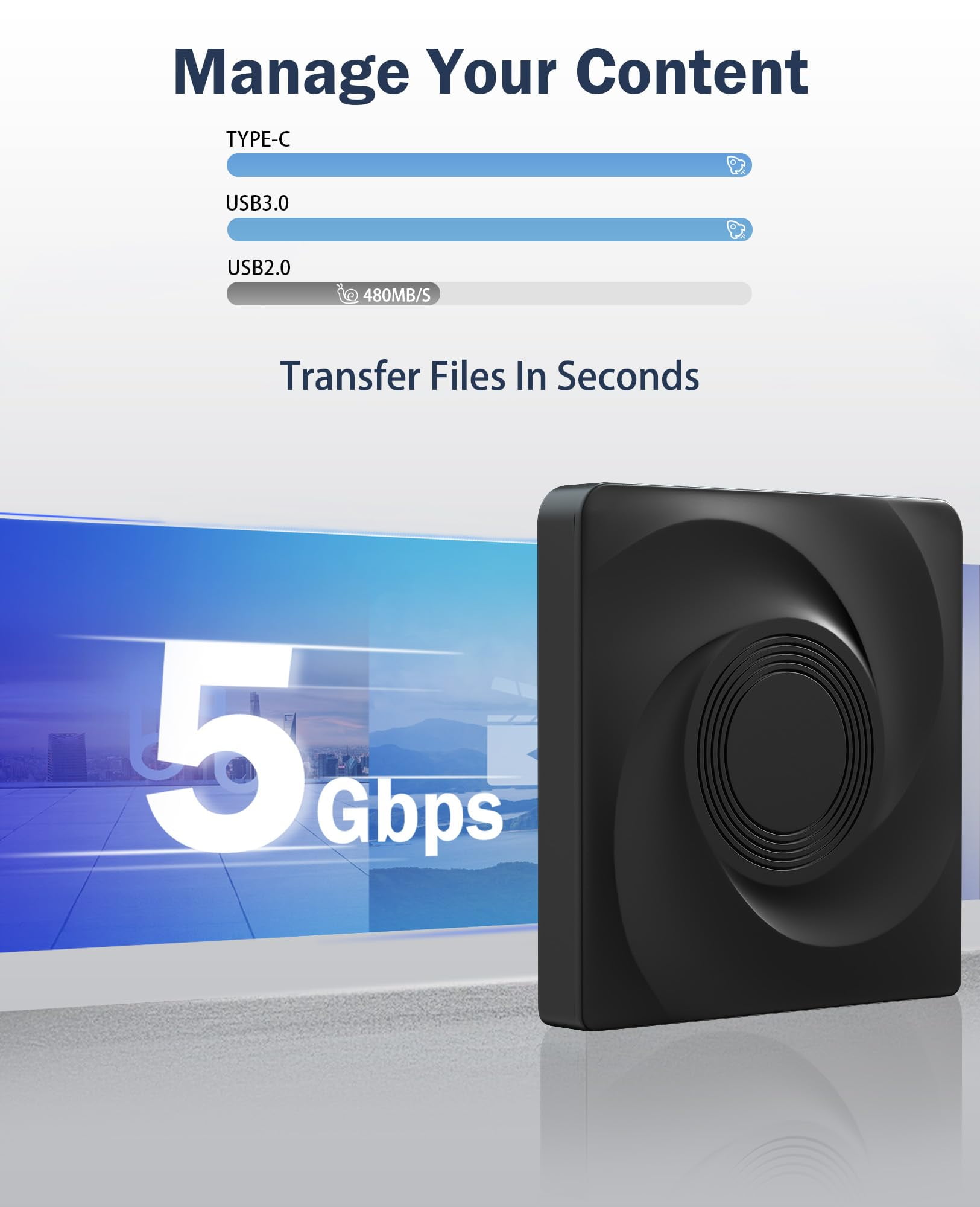 External CD/DVD Drive for Laptop, Portable DVD Player & CD Burner, Compatible with Windows 11/10/7, Mac OS, Linux