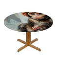thumbnail image 3 of Patifu Monkey in Hat Round Tablecloth Stain-Resistant Washable for Indoor Outdoor Restaurants Weddings Parties Picnic Camping Kitchen Dining Home Decor 54"-58, 3 of 8