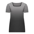 thumbnail image 3 of Pntutb Womens Plus Size Print Short Sleeve Square Collar Pullover Casual T Shirt Top, 3 of 6