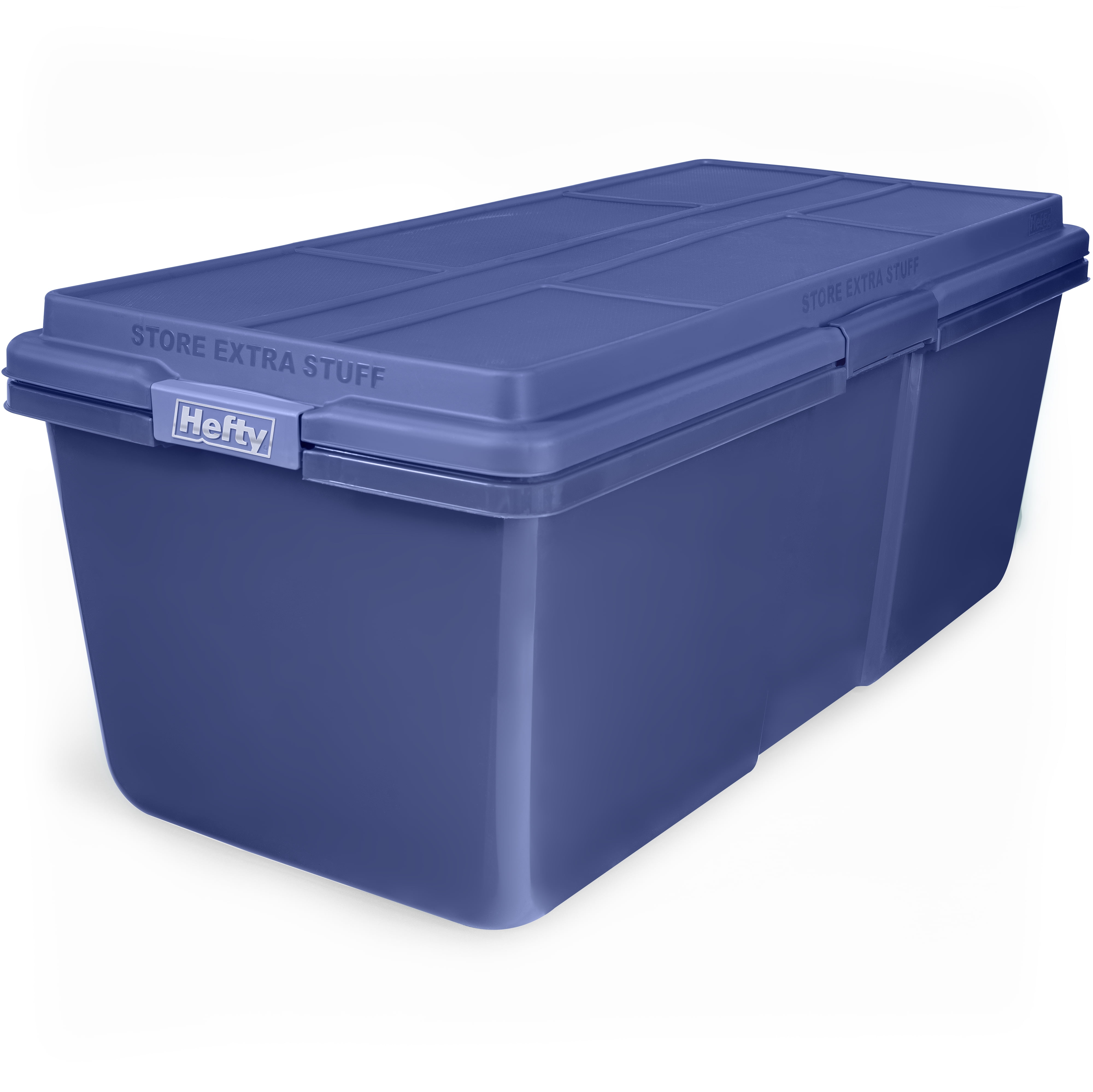 Homz Tote-N-Go Transparent Storage Container, Large Clear/Blue