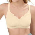 thumbnail image 2 of FUNUONY Women's Push Up Bra No Underwire Comfortable Wireless Bras Padded Seamless Bra Women Wireless Bras Soft Bra Bralette Full Coverage Everyday Bras White Xxl, 2 of 5