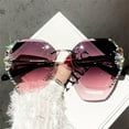 thumbnail image 2 of EIMELI Lunettes de Soleil Sans Monture Femmes Teintes Protection UV400 Lunettes de Soleil Vintage Sans Monture Lunettes de Soleil Dégradé Sans Monture Lunettes Rétro à Strass pour Activité Extérieure, 2 of 6