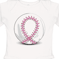 thumbnail image 4 of Inktastic Pink Breast Cancer Ribbon Baseball Boys or Girls Long Sleeve Baby Bodysuit, 4 of 5