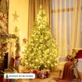 thumbnail image 2 of Costway 7ft Pre-lit Hinged Christmas Tree w/ 1233 Glitter Tips & Pine Cones, 2 of 10