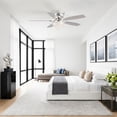 thumbnail image 4 of Parrot Uncle 52" Modern Chrome Flush Mount Chandelier Ceiling Fan with Lights and Remote, Low Profile Ceiling Fan for Bedroom, Living Room, 4 of 12