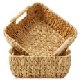thumbnail image 7 of Casafield (Set of 2) Water Hyacinth Oval Storage Baskets with Wooden Handles - Small Woven Bin Organizers, 7 of 7
