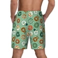 thumbnail image 3 of Sigee Christmas Donuts Print Mens Swim Trunks with Compression Liner Quick Dry Swim Stretch Beach Shorts with Pockets,S-3XL, 3 of 7