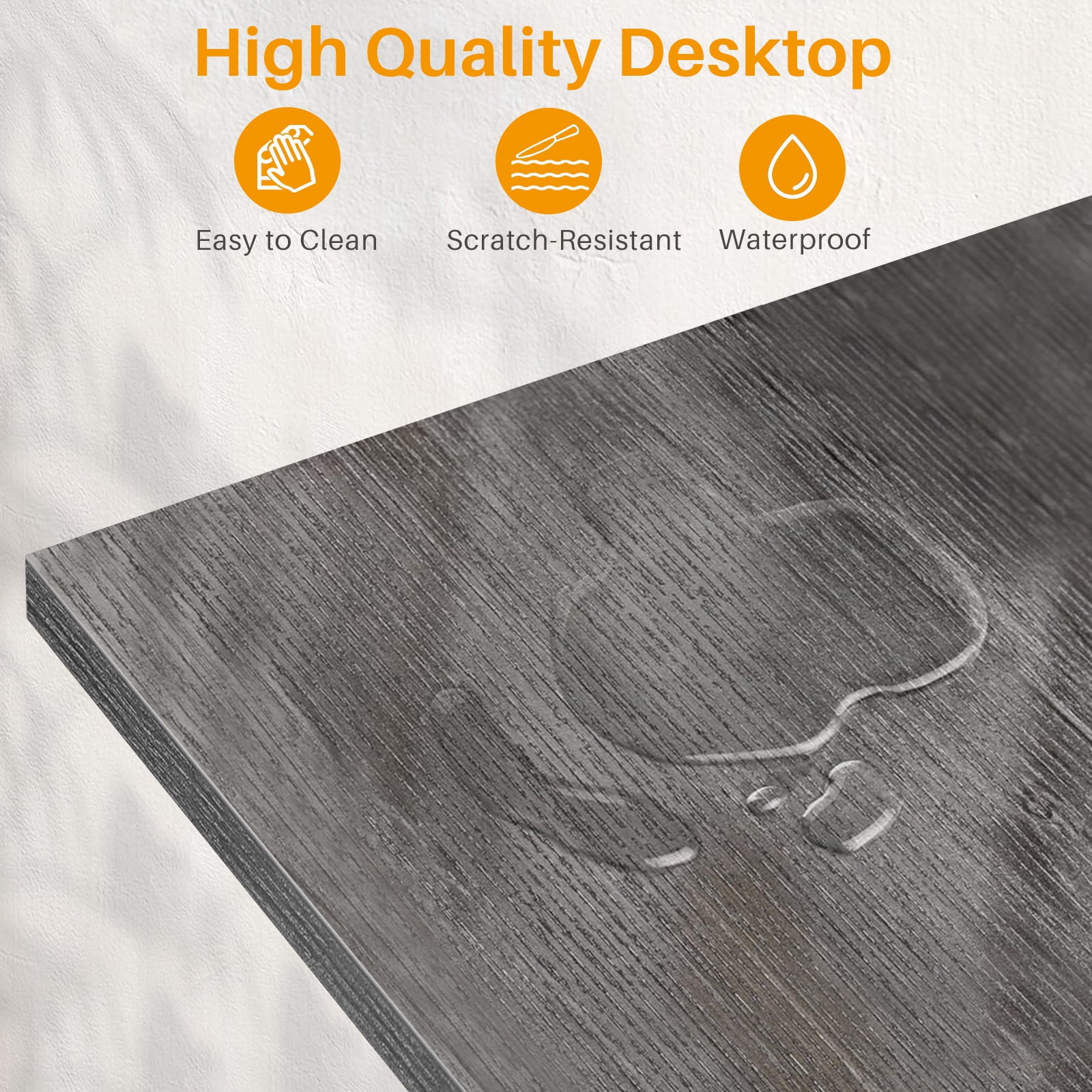 L Shaped Gaming Desk, 50 Inch Reversible Corner PC Work Table for Writing Study, Wood Tabletop and Metal Frame, CPU Stand Side Bag for Home Office Small Space, Gray