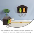 thumbnail image 4 of Brown Birdhouse with 2 Whistle Yellow Green Sparrow Key Ring Holder, 4 of 8