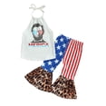 thumbnail image 1 of Conjunto De Pantalones Acampanados Pantalones acampanados Trajes Niñas Sin mangas Día de la Independencia Niños Verano (Blanco 12-18M) Cgtredaw Para estrenar, 1 of 1