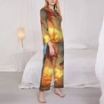thumbnail image 3 of Wukai Ensemble de Pyjama pour Femmes Imprimé Dragon de Feu Rouge et Bleu, Ensemble de Pyjama, Ensembles de Détente pour Femmes Doux à Manches Longues Confort et Style-Petit, 3 of 7