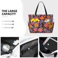thumbnail image 3 of Women'S Large Capacity Beach Bag Travel Bag 17.7×15in Waterproof And Durable Portable Can Be Used For Daily Play Travel Shopping Gym Retro Groovy Flowers Pattern (7), 3 of 7