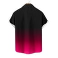 thumbnail image 5 of Stamzod Mens Button Down Short Sleeve Shirt with Pocket Fashion Gradient Printed Turndown Button Up Shirt Men Loungewear Summer Casual Beach Shirts for Men Hot Pink M, 5 of 5