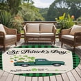 thumbnail image 4 of Round Rug 7Ft Washable Non-Slip, Saint Patrick's Day Circle Area Rugs for Living Room Bedroom, Farmhouse Green Truck Leaves Checkered Indoor Floor Mats Carpet Runner for Home Decor Aesthetic, 4 of 8