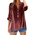thumbnail image 3 of Chemise Décontractée Rétro à Manches Longues avec Col, Blouse Coupe Ample, Haut Uni pour Usage Quotidien, 3 of 4